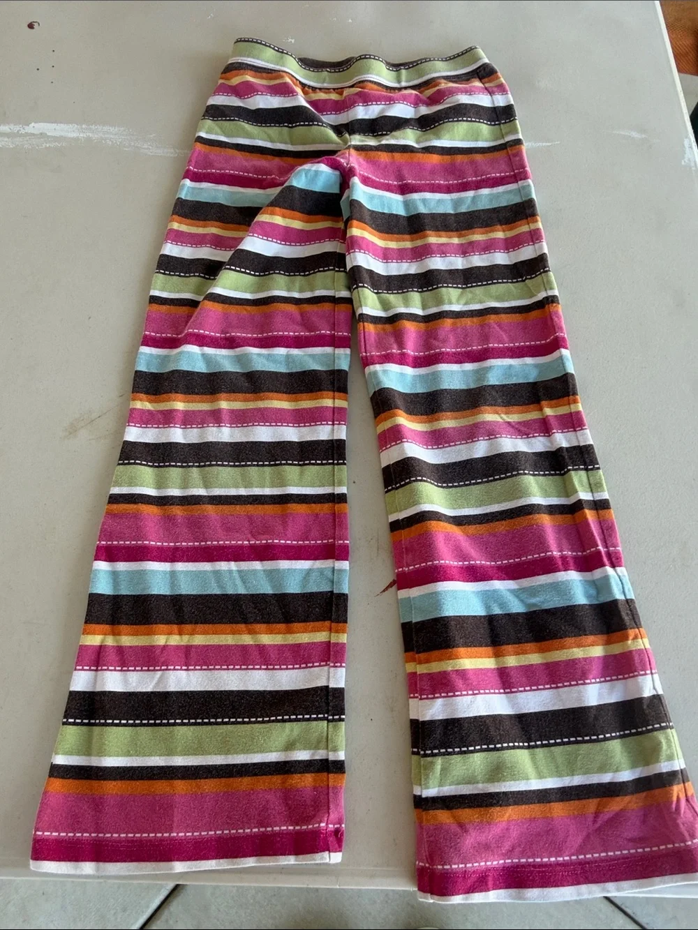 Gymboree Girls' Multicolor Striped Knit Flare Pants